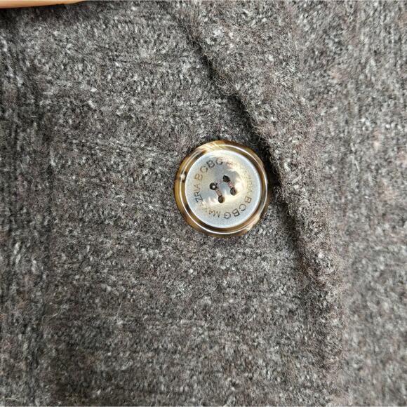 BCBG MaxAzria Cardigan Brown Wool Blend Puff Sleeves Button Medium - Picture 9 of 10